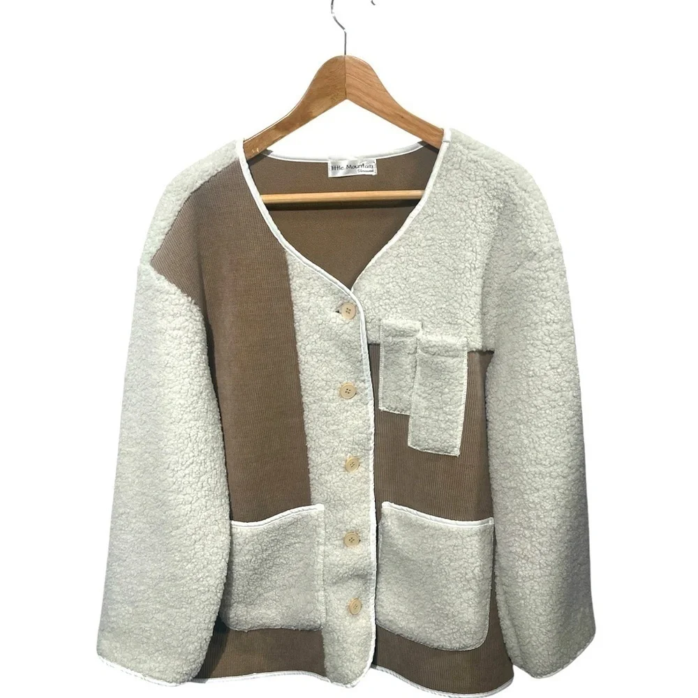 Little Mountain Vancouver Cordova Sherpa jacket in ivory - size large - Picture 2 of 8